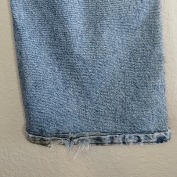 Retro 1 Rainbow Striped Embellished Relaxed Wide Leg Mid Rise Blue Jeans 9 / 29 - Picture 7 of 10